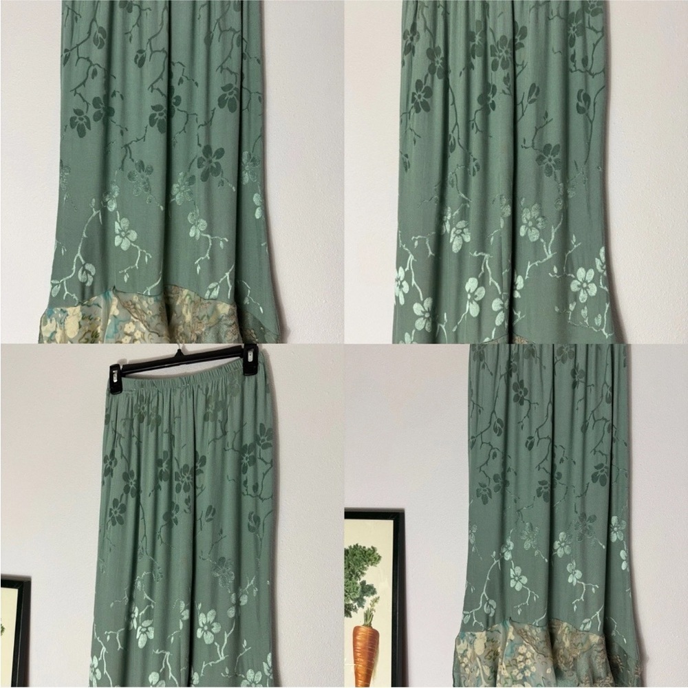 Vintage Spencer Alexis muted blue embossed w/ lace top and maxi skirt set size 6 - Picture 13 of 16